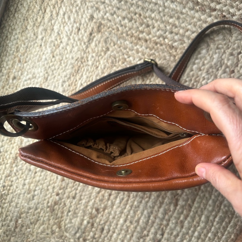 Patricia Nash Leather Crossbody Bag - Chestnut Brown - Picture 5 of 12